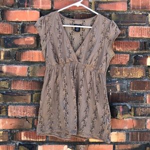 Calvin Klein Brown Lacey Top | Sz S